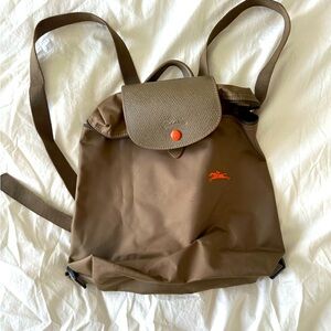 Longchamp Le Pliage nylon and leather backpack